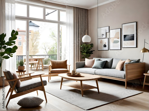 Armchair and Sofa in Inviting Space with Stunning Background