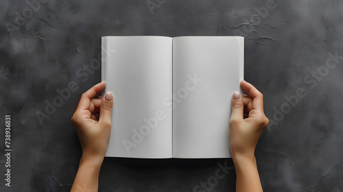 person holding a blank book