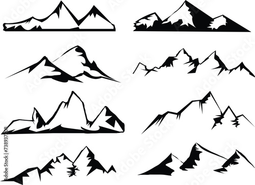 Mountain vector elements Create your own outdoor label, wilderness retro patch, adventure vintage badges, hiking stamps.