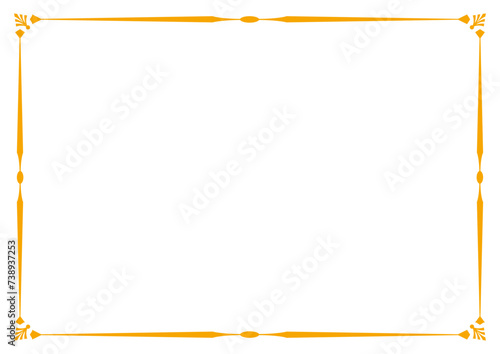 Orange Border frame vector design template. Elegant element for your text, photo, certificate, diploma, voucher.