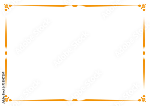 Orange Border frame vector design template. Elegant element for your text, photo, certificate, diploma, voucher.