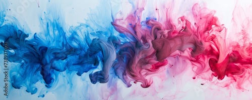 Painting of Blue and Pink Ink