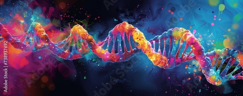 DNA Structure on Abstract Background