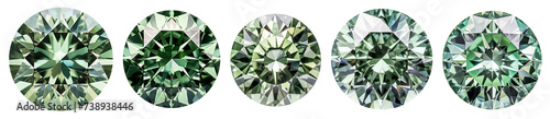 isolated illustration of green circle emerald gem crystal. Created with Generative AI 