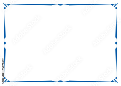 Blue Border frame vector design template. Elegant element for your text, photo, certificate, diploma, voucher.