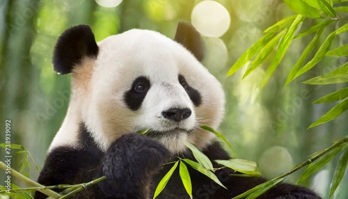 giant panda eating bamboo