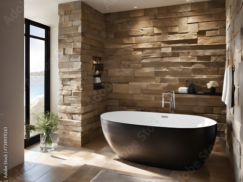 modern bathroom interior with shower