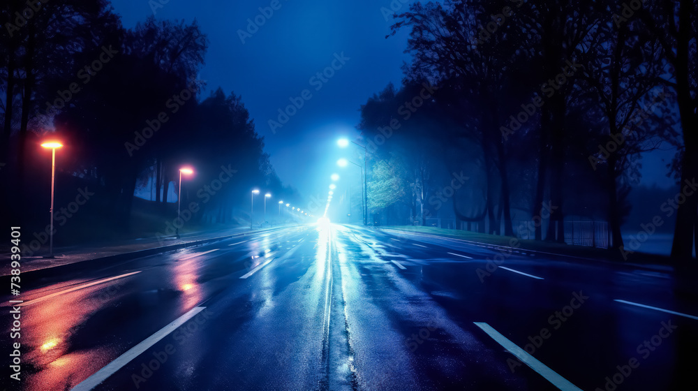 A winding route traverses through a dense forest, illuminated only by moonlight, creating a mysterious and enchanting scene under the night sky. A winding route traverses through a dense forest, illuminated only by moonlight, creating a mysterious and enchanting scene under the night sky.