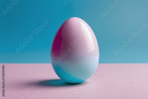 Chic Pastel Pink and Blue Painted Egg