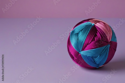 Purple Background with Magenta and Blue Temari Accent photo