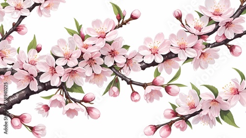 serene and picturesque beauty of cherry blossoms, known as sakura, a symbol of spring and renewal