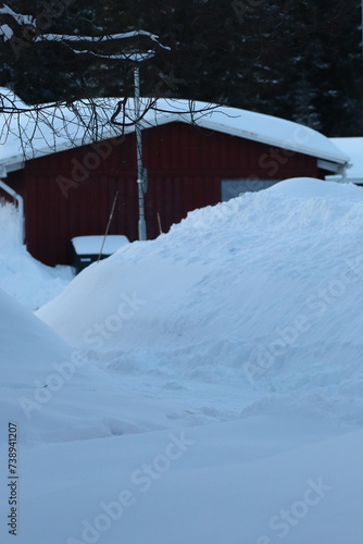 snow covered house