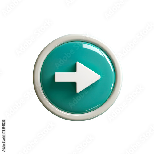 Obraz na płótnie Round green button with white arrow. (1) w salonie