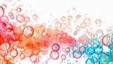 bubbles, coke bubbles, bold graphic illustration, white background, copy space, 16:9