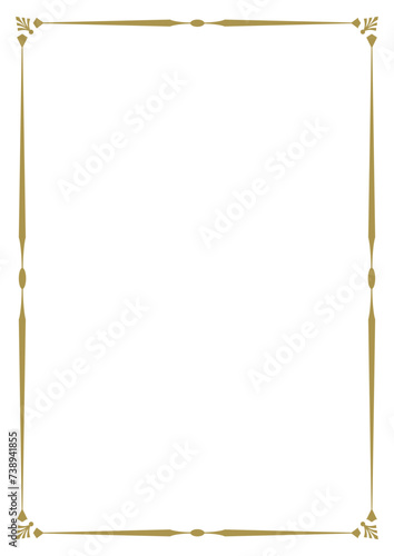 Border frame vector design template. Elegant element for your text, photo, certificate, diploma, voucher.