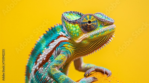 Chameleon on Yellow Background © DVS