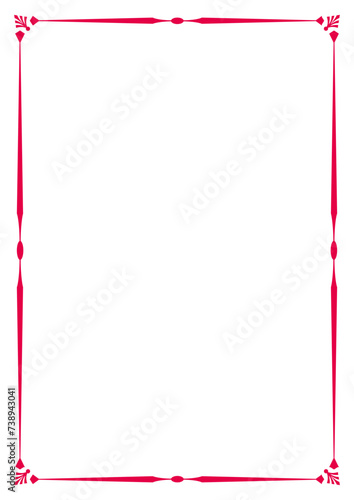 Border frame vector design template. Elegant element for your text, photo, certificate, diploma, voucher.