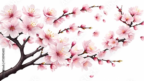 serene and picturesque beauty of cherry blossoms  known as sakura  a symbol of spring and renewal