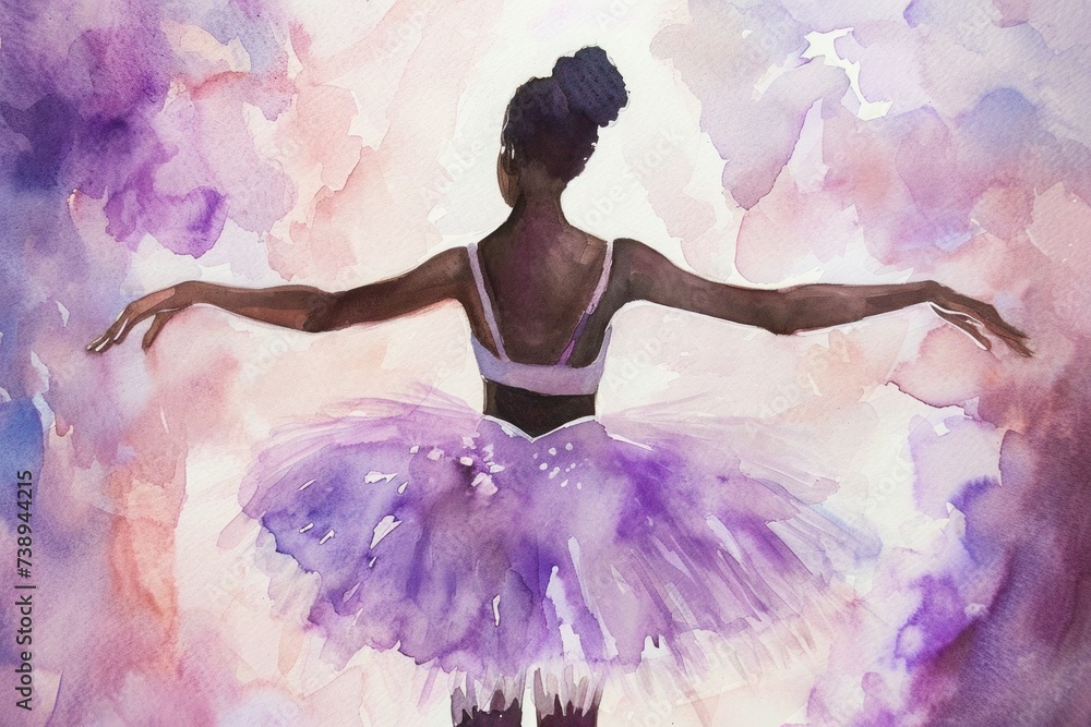 a painting of a ballerina in a violet tutu a painting of a ballerina in a violet tutu