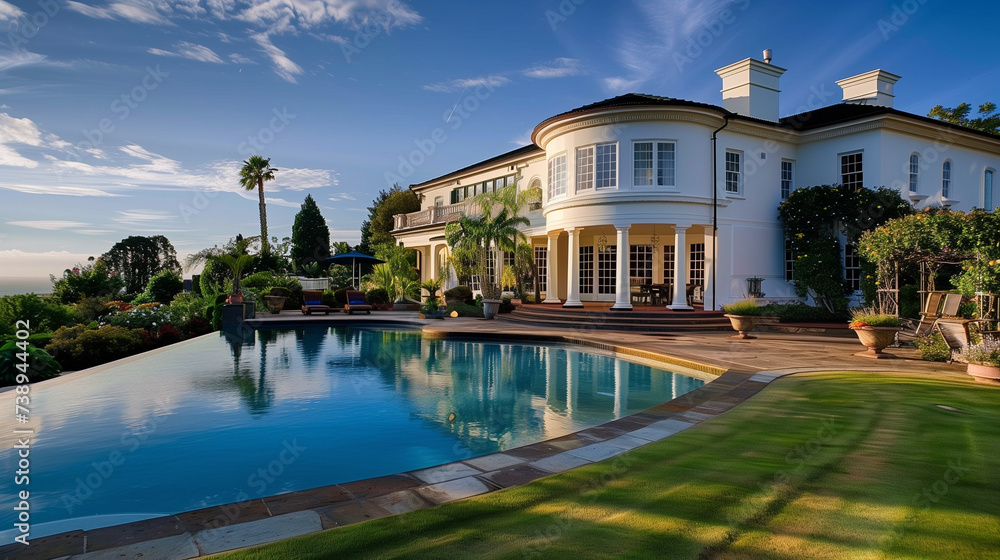 Modern Luxury Real Estate Mansion Castle Courtyard Modern Luxury Real Estate Mansion Castle Courtyard