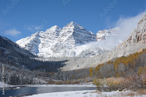 Autumn Vista On Maroon Bells-Snowmass Wilderness Area In The White River National Forest Of Colorado