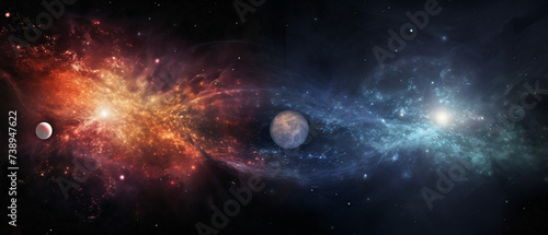"Vibrant cosmic painting showcasing the vastness and beauty of galaxies in a stellar art form."