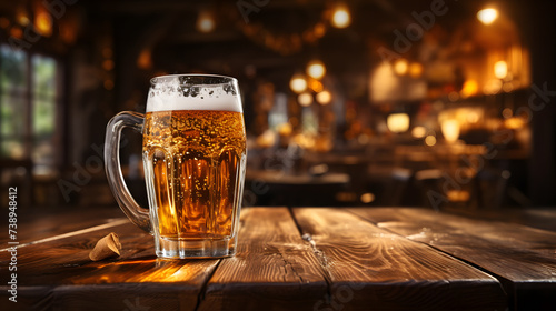 Ice Cold Glass of Beer Covered with water drops condensation photo