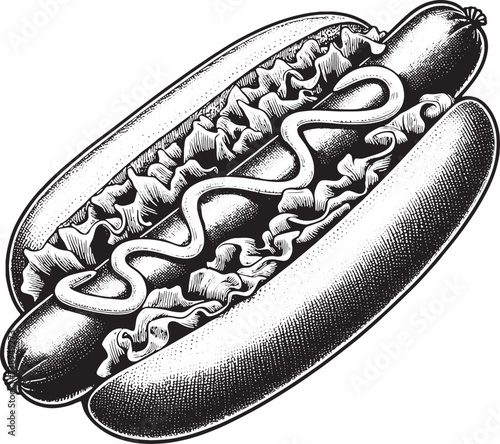 Engraving Hot Dog 