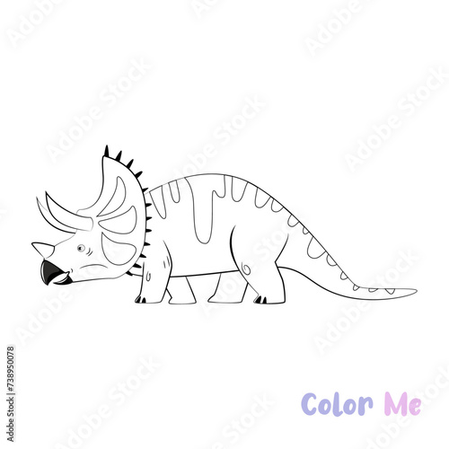 Coloring book Dinosaurs species black white hand-drawn sketch © immi Creatives