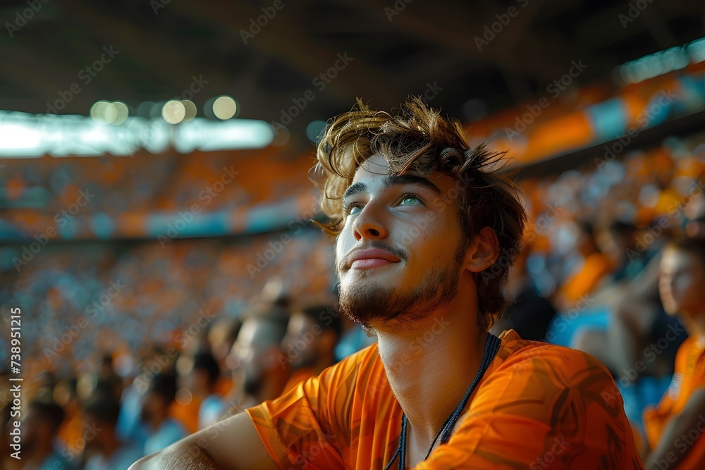 Portrait of a young soccer fan enjoying a soccer match at a stadium Portrait of a young soccer fan enjoying a soccer match at a stadium