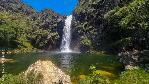 beautiful Fundao waterfall in Serra da Canastra, Minas Gerais, Brazil photo