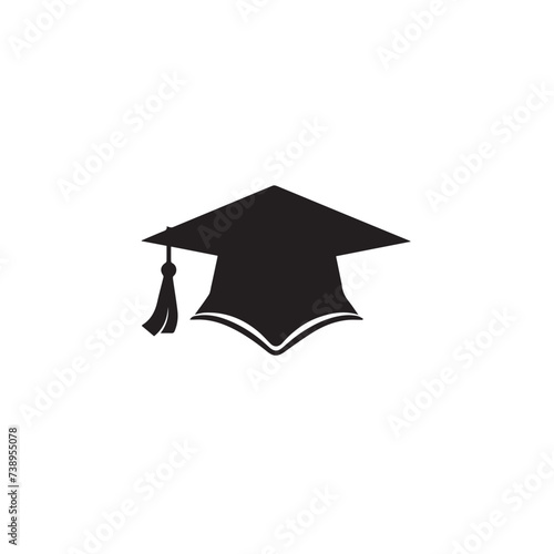 Graduation hat in cartoon, doodle style . Image for t-shirt, web, mobile apps and ui. Isolated 2d vector illustration in logo, icon, sketch style, Eps 10, black and white. AI Generative