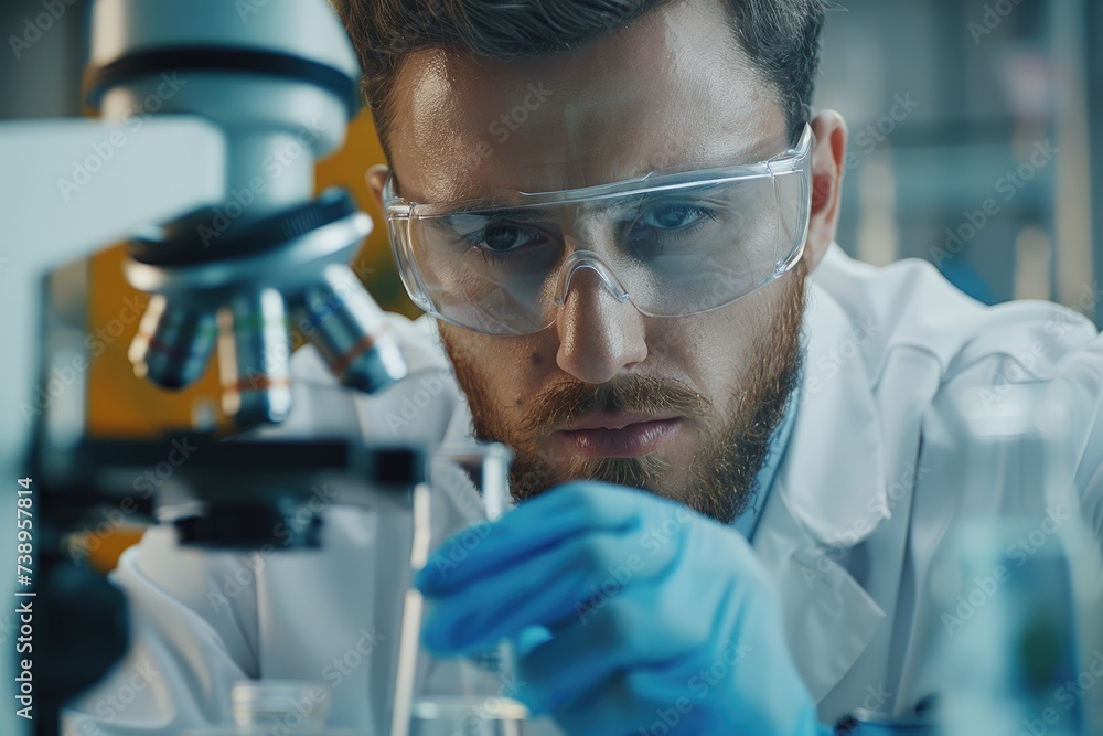 Laboratory technician or scientist working on groundbreaking research in organic chemistry or biology. Laboratory technician or scientist working on groundbreaking research in organic chemistry or biology.