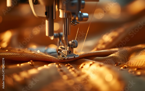 close up of sewing machine