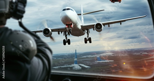 commercial airplane hitting drone