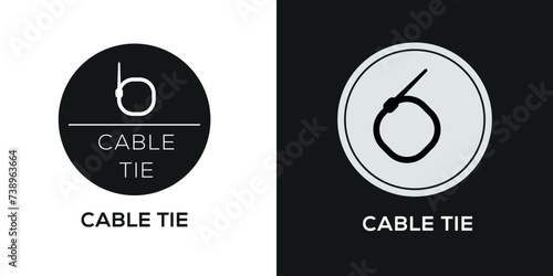 Cable Tie Icon, Vector sign.