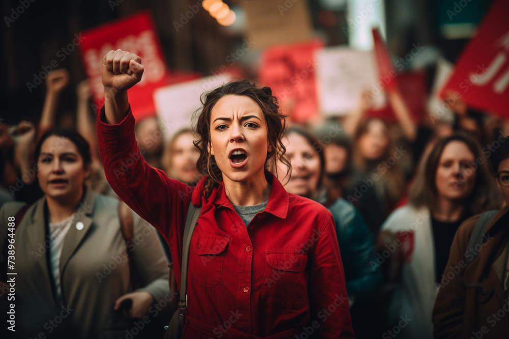 Obraz premium Empowered Voices: Protesters Rallying for Change