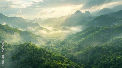 beautiful landscape of mountains in the amazon photo