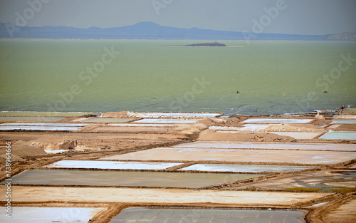 Danakil depression.Salt flats near Lake Afdera in the Afar region photo