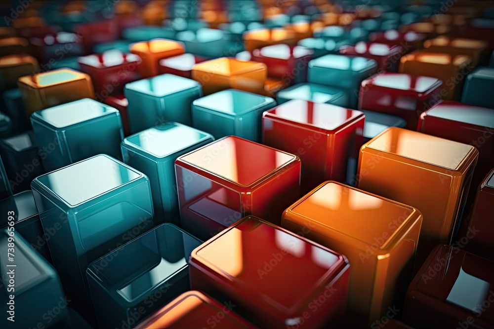 Fototapeta premium modern abstract background with colorful plastic cubes.