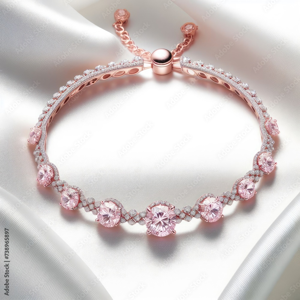 A photograph shot of a luxury diamond bracelet A photograph shot of a luxury diamond bracelet