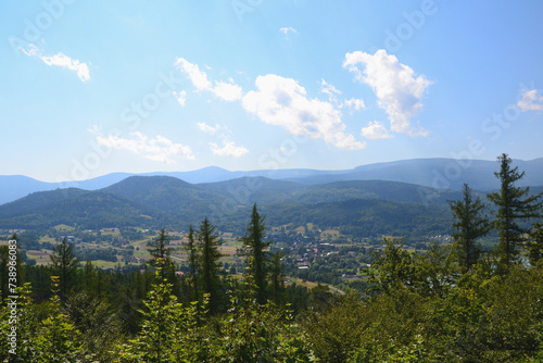 View from the Henryk's Castle, a historic hunting castle. Staniszow, Poland. photo