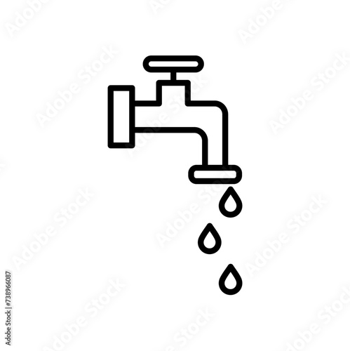Water tap vector icon isolated on white background.