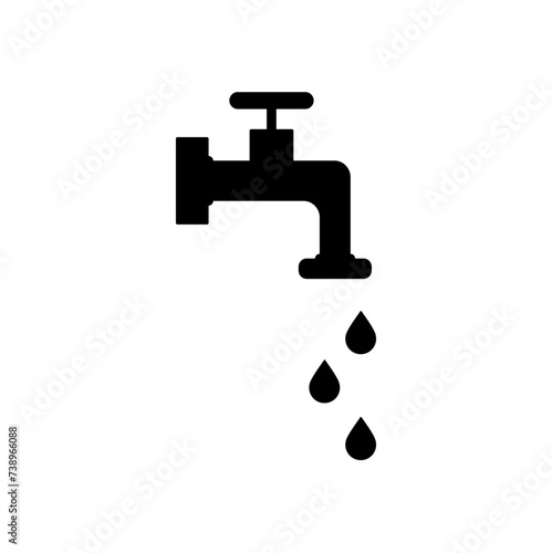 Water tap vector icon isolated on white background.
