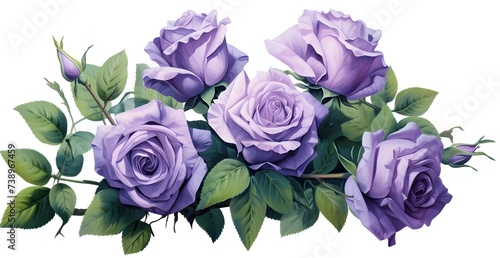 purple roses in the style of digital airbrushing, realistic yet stylized, digitally enhanced, 32k uhd, detailed crosshatching white background