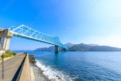 冬の生月大橋　長崎県平戸市　Ikitsuki Ohashi Bridge in winter. Nagasaki Pref, Hirado City. photo