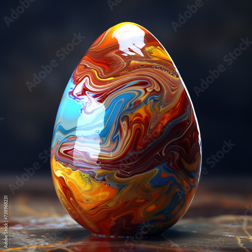 Uovo di Pasqua, colorato e di cioccolato. photo
