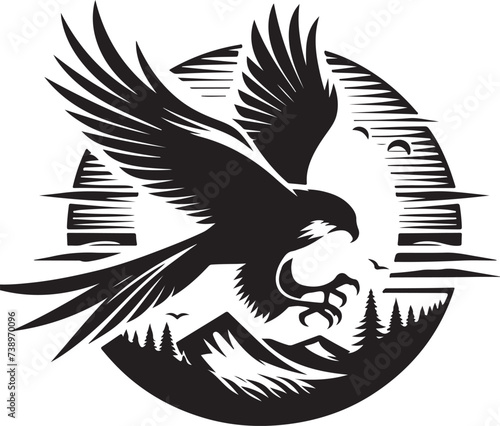 falcon silhouette vector illustration photo