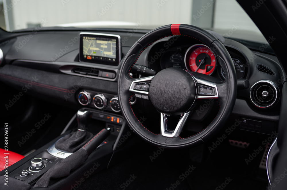Interior of a sports car
