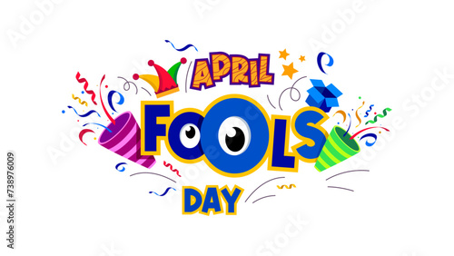 April. April Fool's day celebration. April fun is full of jokes. Celebrate April Fool's Day with a trumpet and a clown hat. celebrate the month of April
